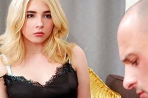 DEBT4k. Fascinating blonde with curly hair fucked