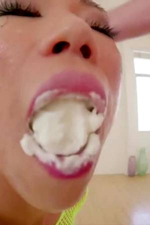 Whipped Cream Asian Face Fuck
