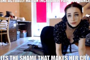 her little head reels at the fact that every little degrading and humiliating act makes her pussy drip more and more…