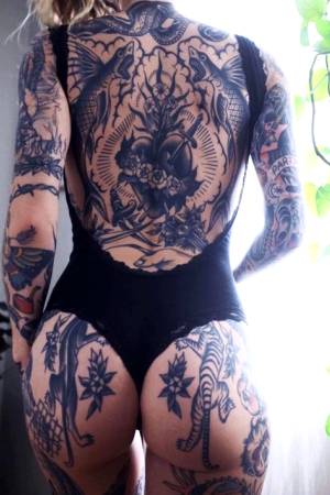 Lingerie And A Lot Of Back Tattoos