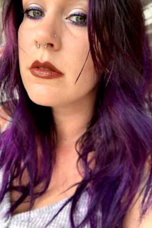 Purple Hair Don’t Care #piercings #tattoos